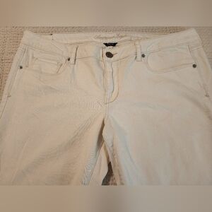 American Eagle Outfitters Women's Off-White MidRise Flared Jeans Cream Sz 18